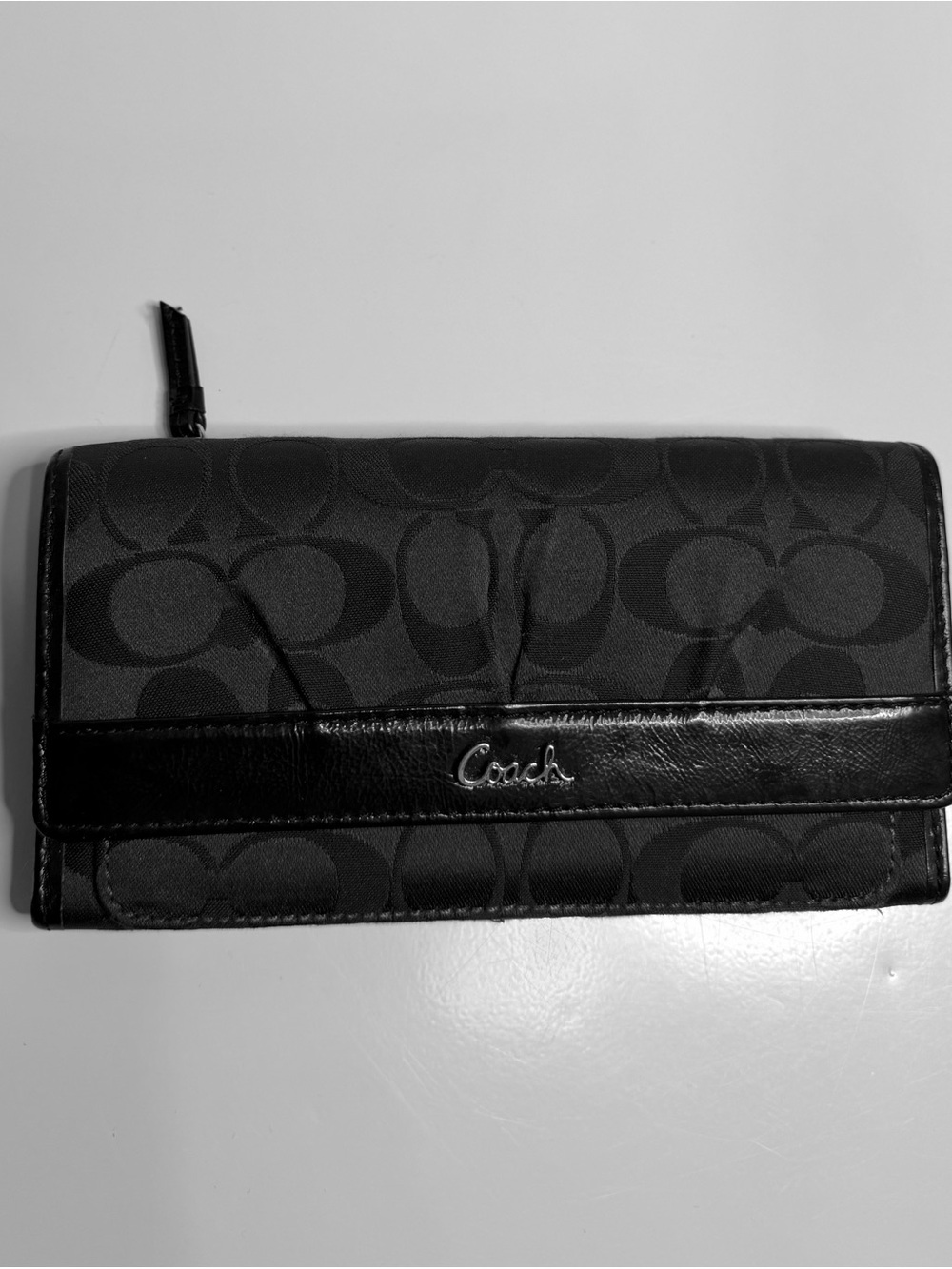 Coach Black Signature Continental Wallet